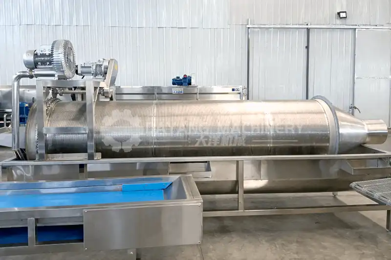 Máquina limpiadora de verduras de tambor