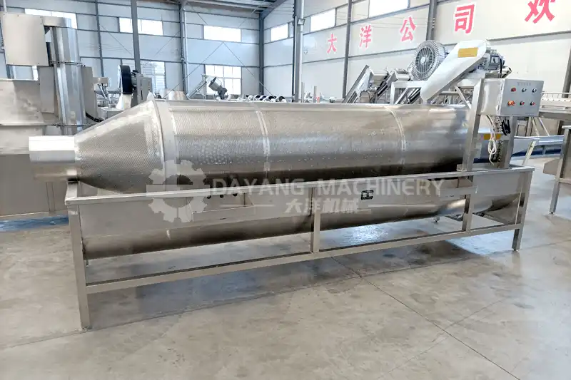 Máquina limpiadora de verduras de tambor